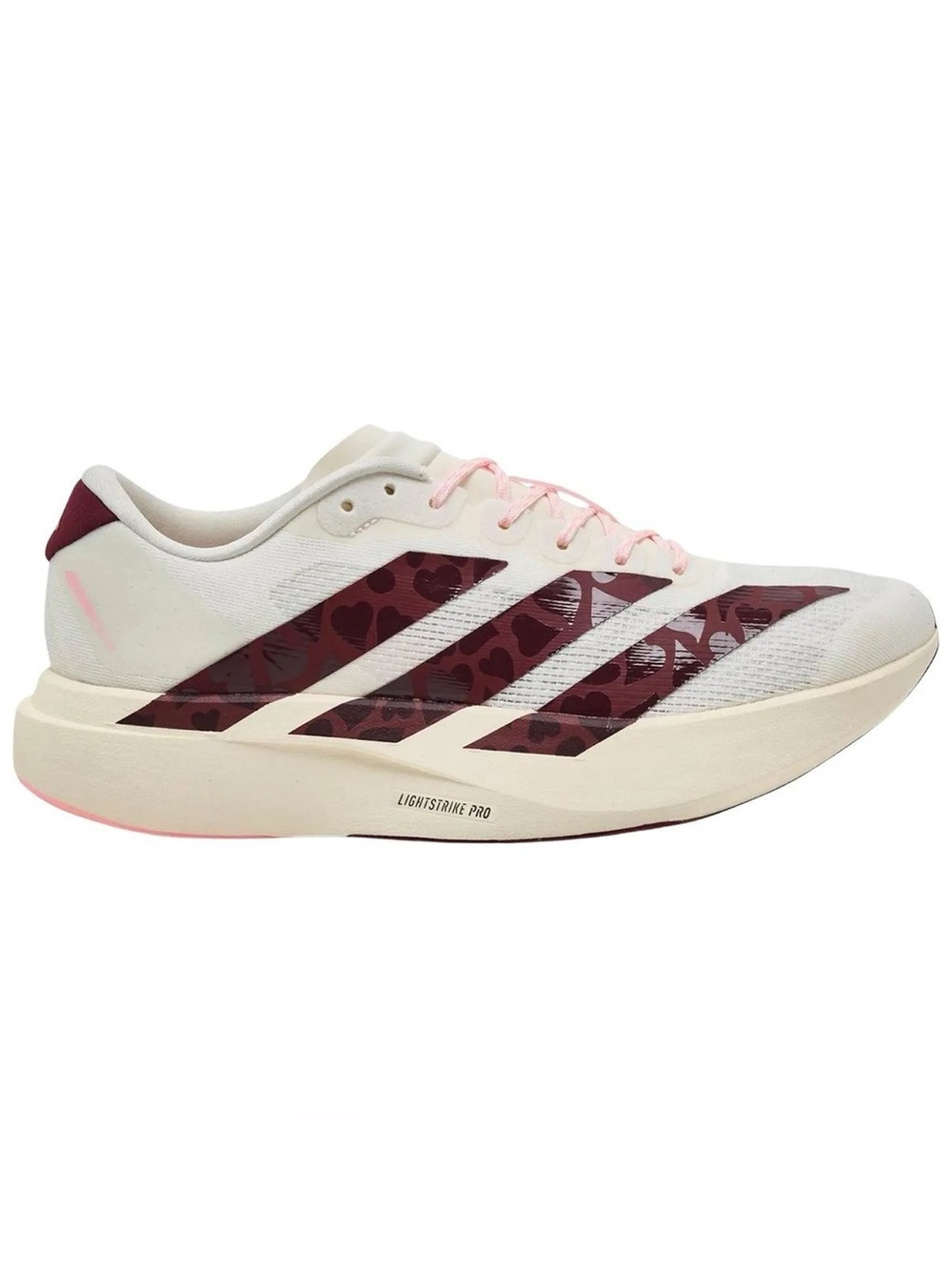 Adidas Women’s White and Burgundy adidas Adizero Evo SL Valentine's Day KK1951